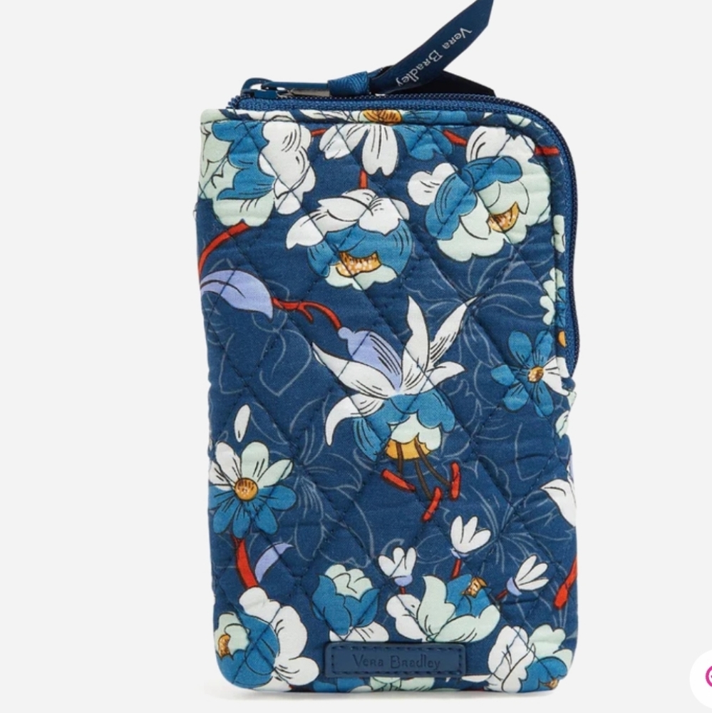 Vera Bradley Floral Bursts RFID Mini Cellphone Crossbody